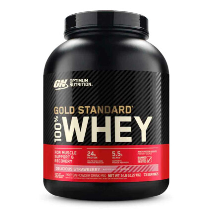 100% Whey Gold Standart 2,26kg 5lbs Morango Optimum Nutrition