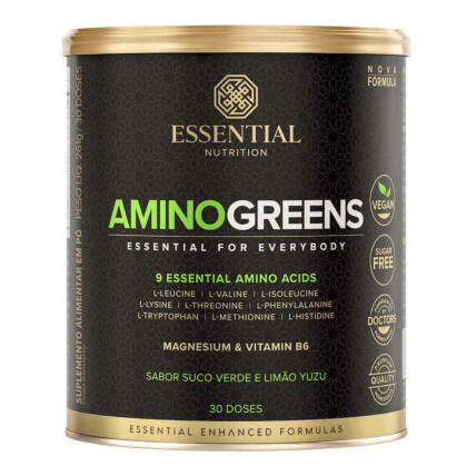 Amino Greens 240g Suco Verde e Limão Yuzu Essential Nutrition