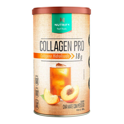 Collagen Pro 450g Cha Mate c/ Pessego Nutrify