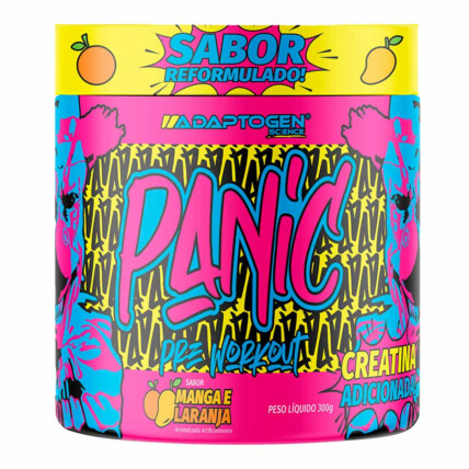 PRÉ TREINO PANIC 300G MANGA LARANJA  ADAPTOGEN SCIENCE