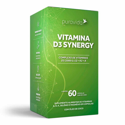 Vitamina D3 Synergy 60caps Puravida